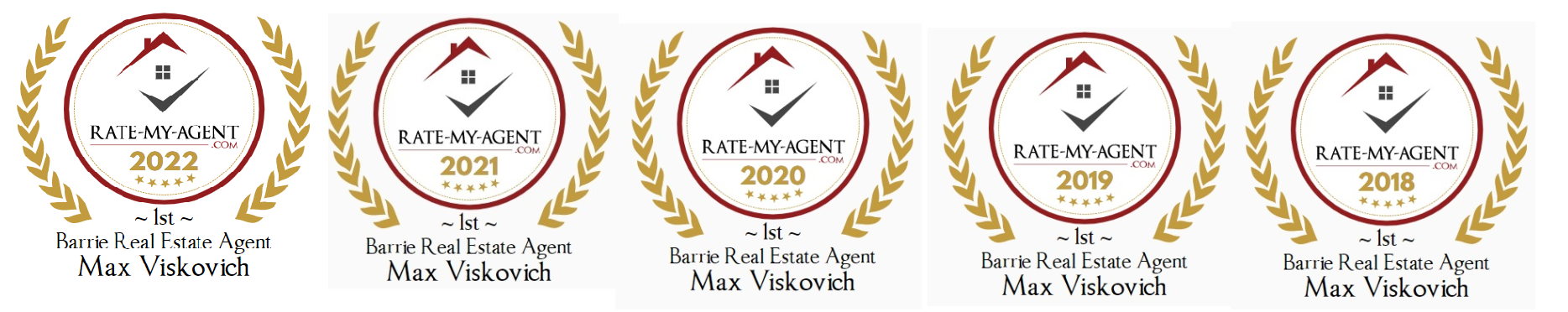 #1 Rated Realtor 5 years in a row!